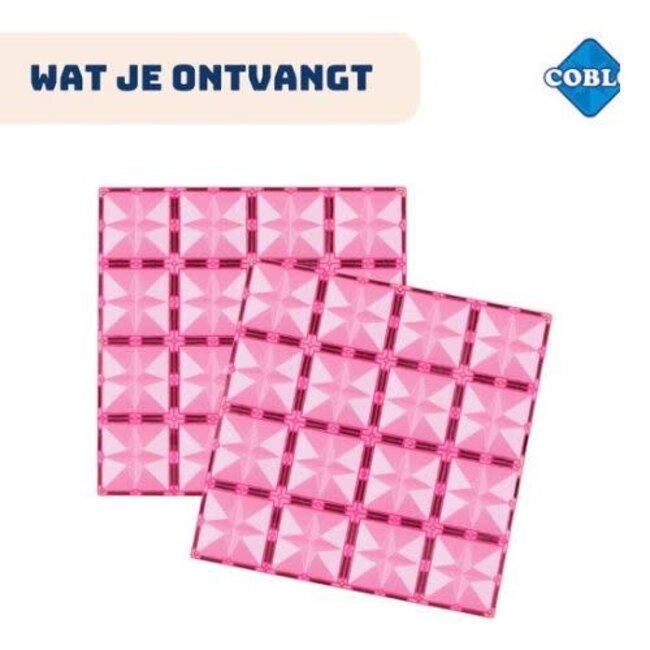 Coblo Magnetisch bouwset, Bouwspeelgoed -  Coblo, basisplaten pastel 2 stuks (baseplates pastel) 3+
