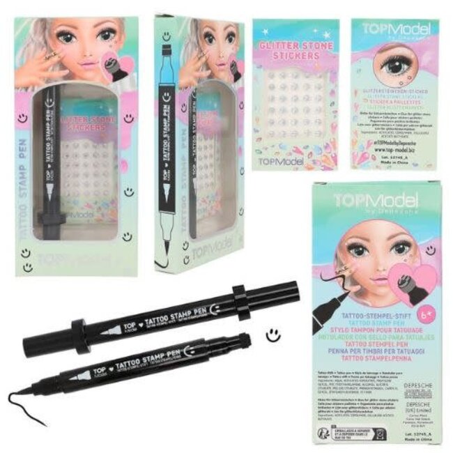 TOPModel Make-up - Tattoo pen met glitter, BEAUTY AND ME, assorti
