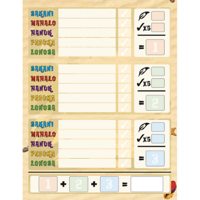 999 Games (UA) Scoreblokken Samoa drie stuks - Kaartspel