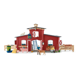 Schleich Farm World - Rode Schuur Met Dieren En Accessoires