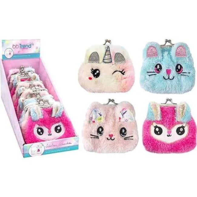 Fluffy knip portemonnee, assorti