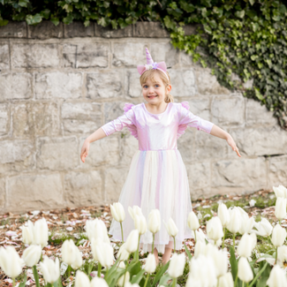 Great Pretenders Verkleedkleding - Alicorn Dress, Unicorn verkleedjurk incl. vleugels en haarband, US size 5-6