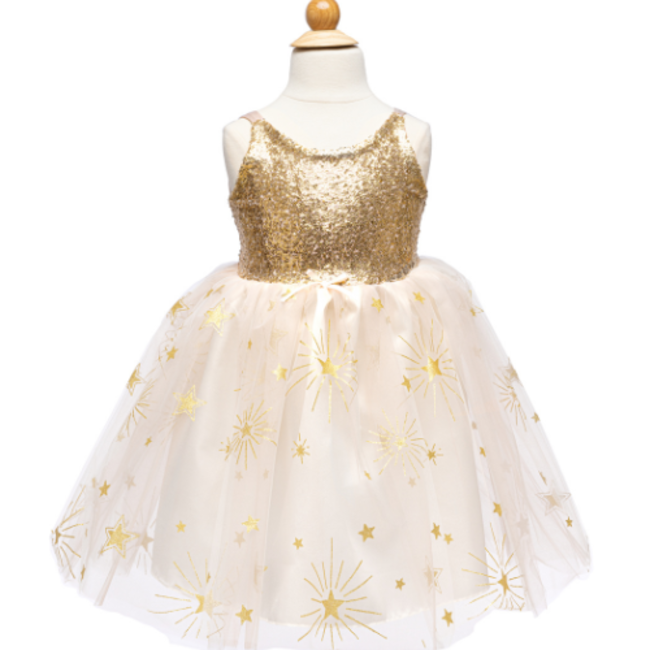 Great Pretenders Gouden glamour-feestjurk, maat 5-6