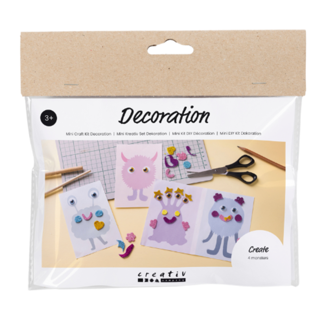 Creativ Company Knutselen, Knutselset - Mini Hobbyset kaarten maken, Monstercollage (3+)