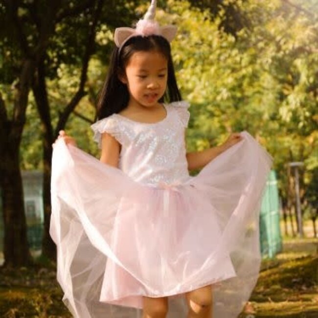 Great Pretenders Dromerige eenhoornjurk met hoofdband shimmers/roze, maat US 5-6