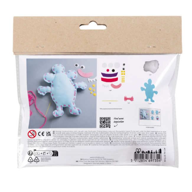 Creativ Company Knutselen, Knutelset, Mini Hobbyset - Viltmonster naaien (5+)