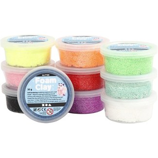 Creativ Company Creativ Company Knutselen - Klei Foam Clay met glitter (10x35 gram)