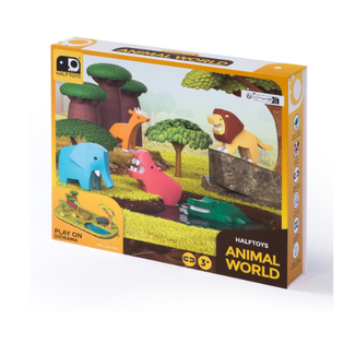 Halftoys Speelgoed - Magnetische dieren: Wilde Dieren Wereld (Animal World), 5st.