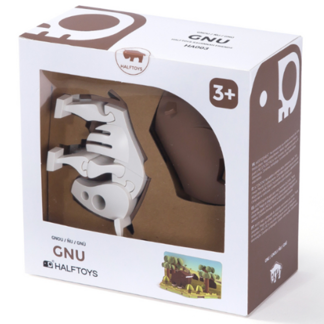 Halftoys Speelgoed - Magnetische Savanne dieren: Gnoe (Gnu)