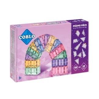 Coblo Magnetisch bouwset, Bouwspeelgoed - Limited Edition: Coblo Pastel, 100st. + glitter stenen, 3+