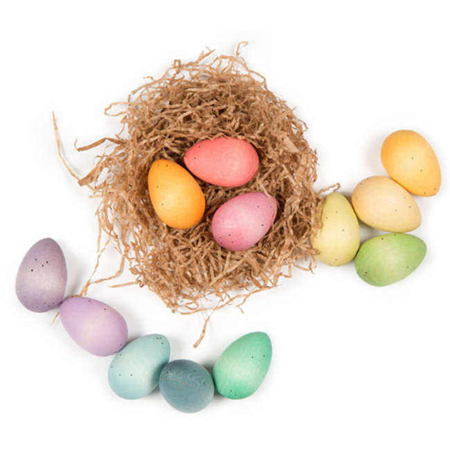 Grapat Grapat Loose parts: Houten eitjes pastel (Happy eggs)