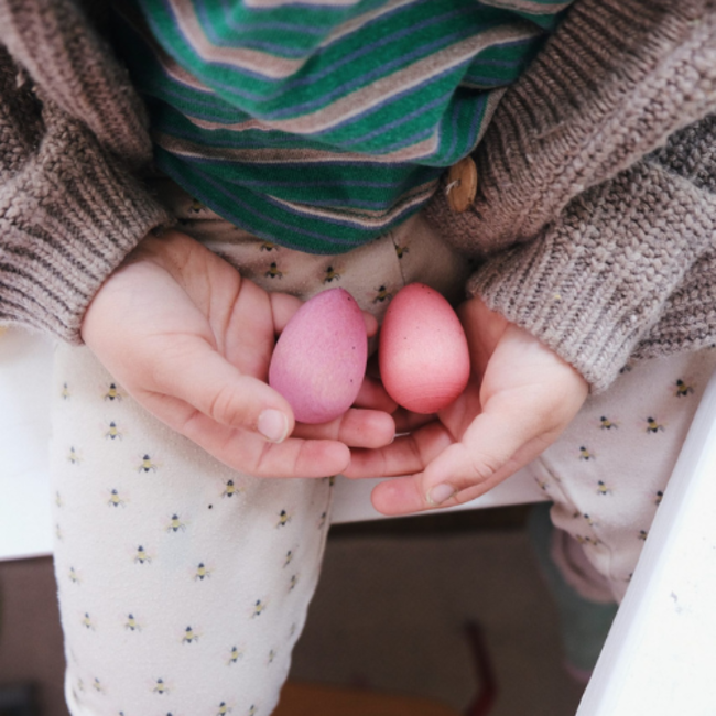 Grapat Grapat Loose parts: Houten eitjes pastel (Happy eggs)