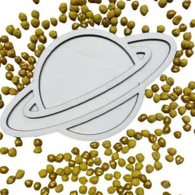 Hippe Hoeken Sensomotorisch speelgoed, Houten Versiervorm Saturnus (19x12cm)