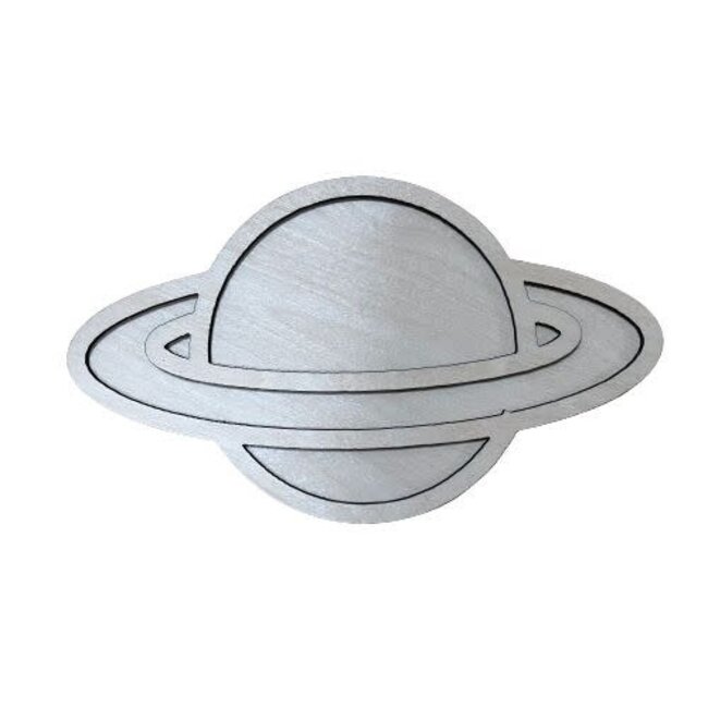 Hippe Hoeken Sensomotorisch speelgoed, Houten Versiervorm Saturnus (19x12cm)