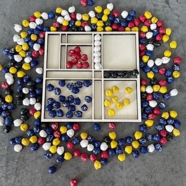 Hippe Hoeken Sensomotorisch speelgoed, Houten Versiervorm Mondriaan (11x11 cm)