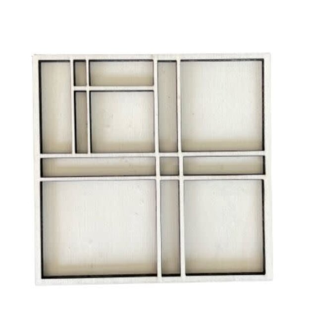 Hippe Hoeken Sensomotorisch speelgoed, Houten Versiervorm Mondriaan (11x11 cm)