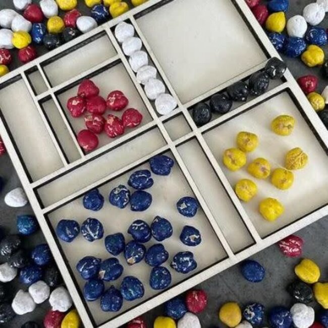 Hippe Hoeken Sensomotorisch speelgoed, Houten Versiervorm Mondriaan (11x11 cm)