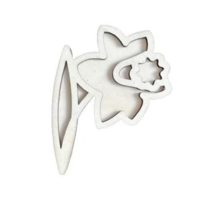 Hippe Hoeken Sensomotorisch speelgoed, Houten Versiervorm Narcis (13x10cm)