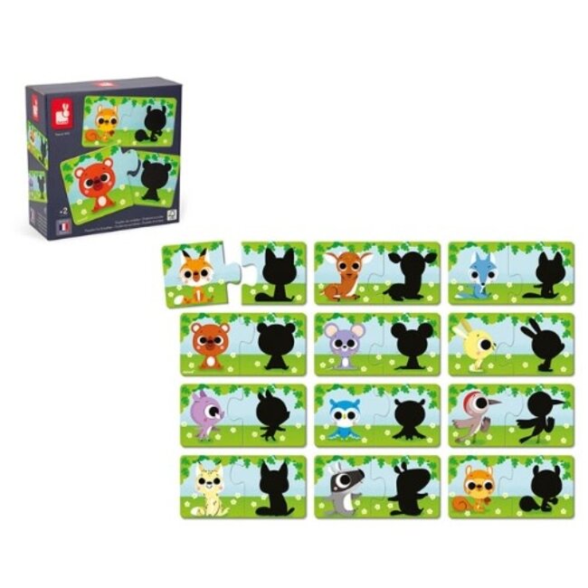 Janod Puzzelspel - Dieren en hun Schaduw
