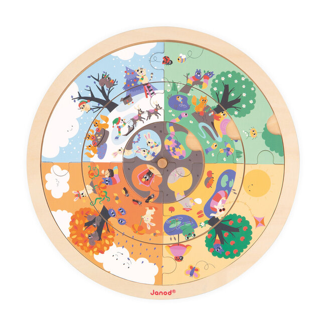 Janod Puzzels, Legpuzzels - De Tuin Ronde puzzel, 12 stukjes,  4+