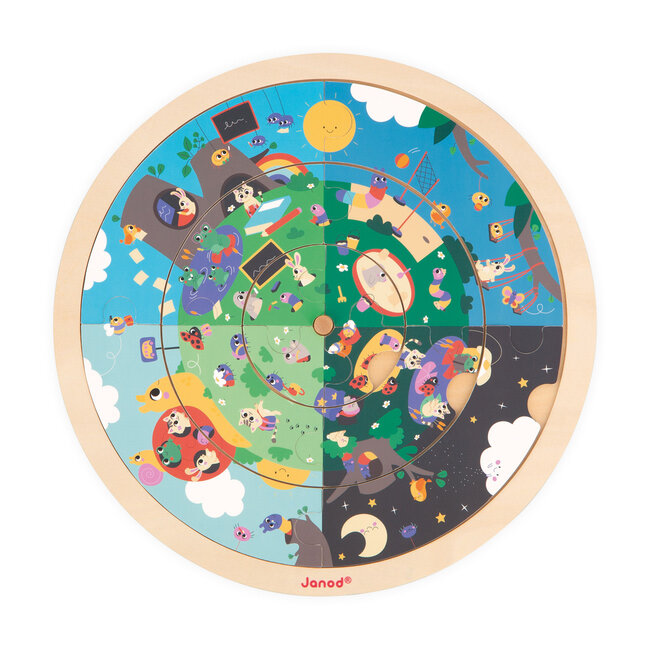 Janod Puzzels, Legpuzzels - De Tuin Ronde puzzel, 12 stukjes,  4+