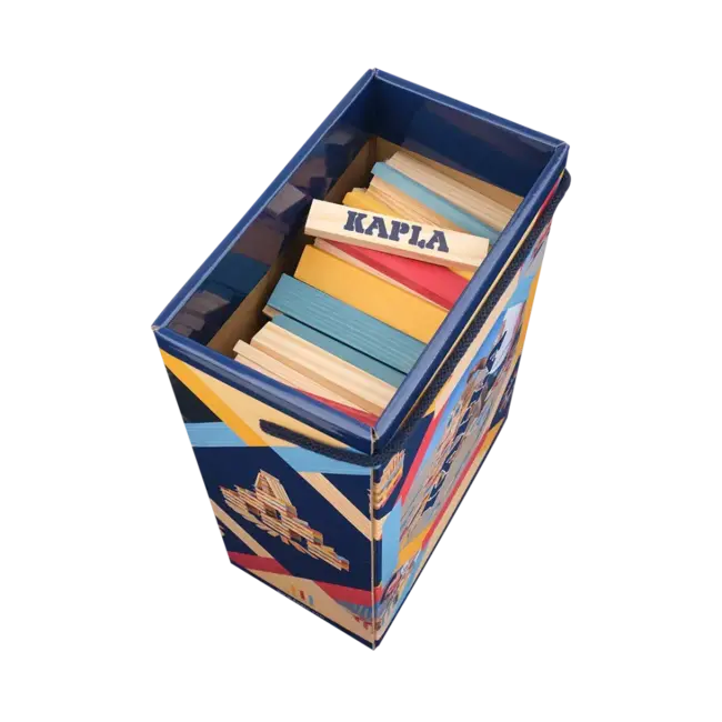 Kapla Houten speelgoed - KAPLA 200 SUMMER Bouwplankjes Zomer: 140 st. naturel + 60 st. gekleurd