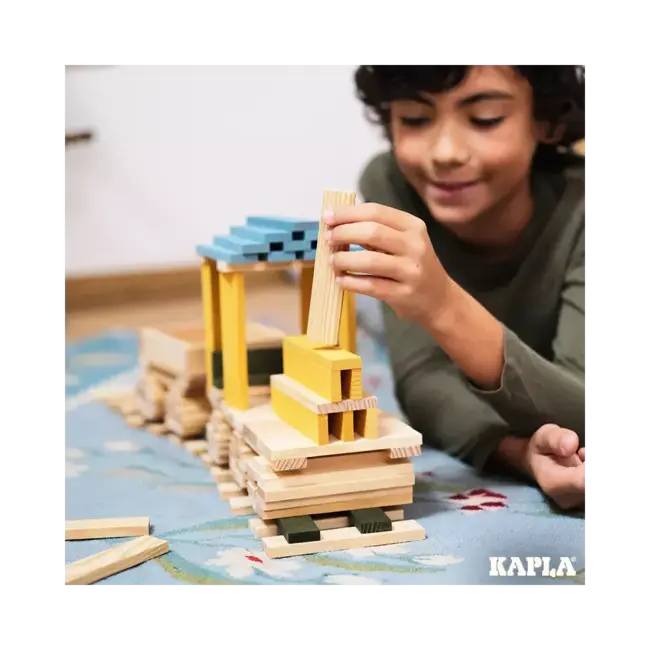 Kapla Houten speelgoed - KAPLA 120 BOX Bouwplankjes naturel, 90st. + 30 st. gekleurd