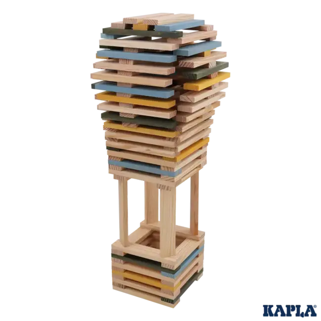Kapla Houten speelgoed - KAPLA 120 BOX Bouwplankjes naturel, 90st. + 30 st. gekleurd