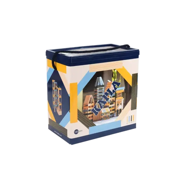 Kapla Houten speelgoed - KAPLA 120 BOX Bouwplankjes naturel, 90st. + 30 st. gekleurd