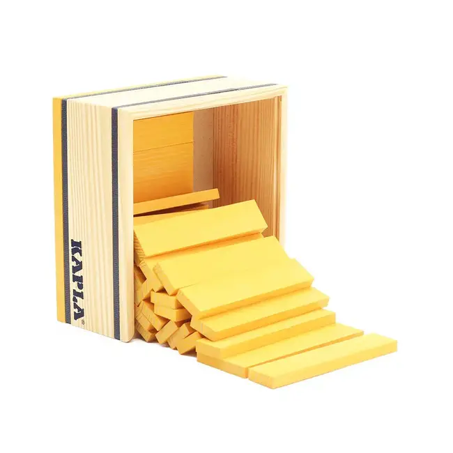 Kapla Houten speelgoed - KAPLA 40, Gekleurde planken geel, 40 st.