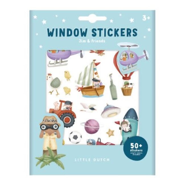 Little Dutch Stickers, Raamstickers - Little Dutch raamstickers Jim & Friends