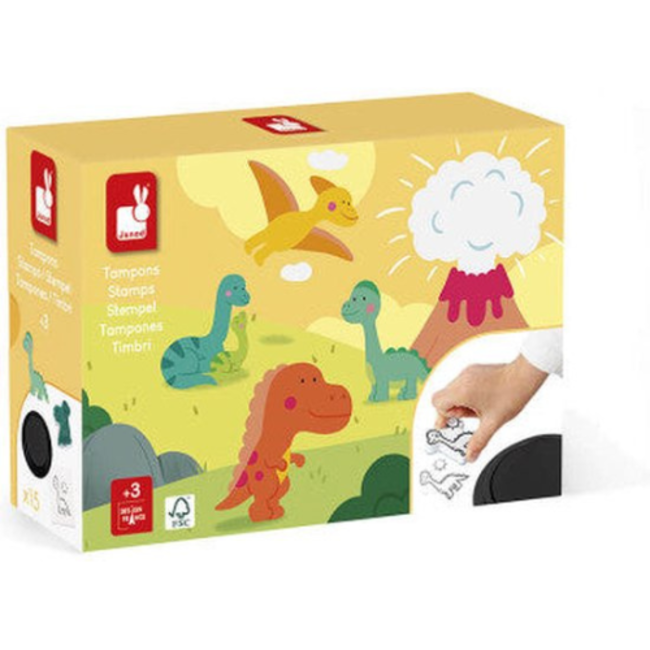 Janod Knutselen, Accessoires - Stempels Dino, 3+