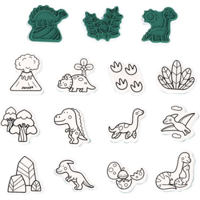 Janod Knutselen, Accessoires - Stempels Dino, 3+