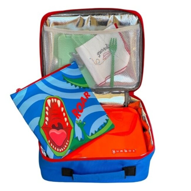 Classic lunch tas - Koeltas Dino blauw