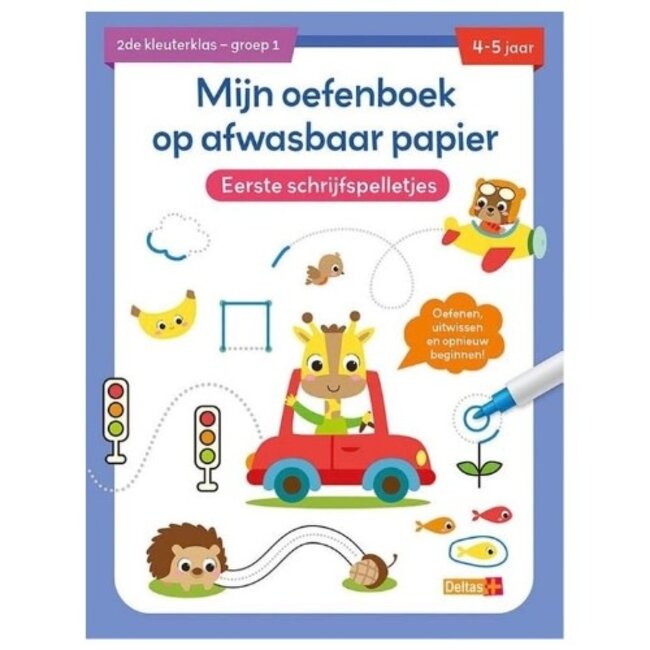 Deltas Mijn oefenboek op afwasbaar papier Eerste schrijfspelletjes (4-5 j.)