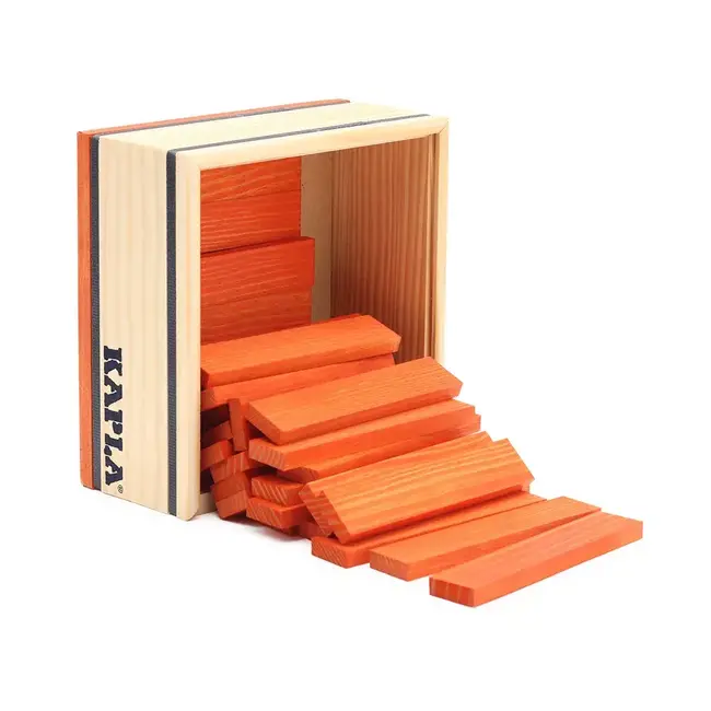 Kapla Kapla - 40 SQUARES - Colored planks orange, 40st