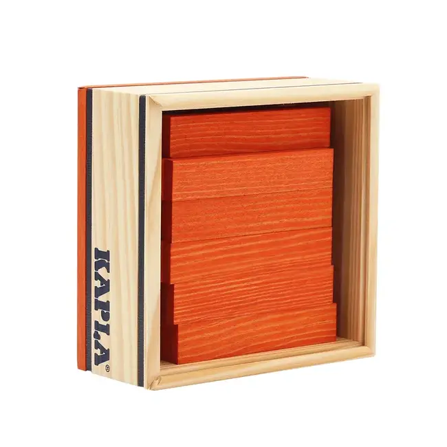 Kapla Kapla - 40 SQUARES - Colored planks orange, 40st