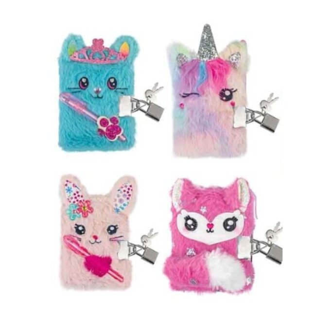 Boeken, Dagboeken - Fluffy mini Dagboek incl. pen, assorti