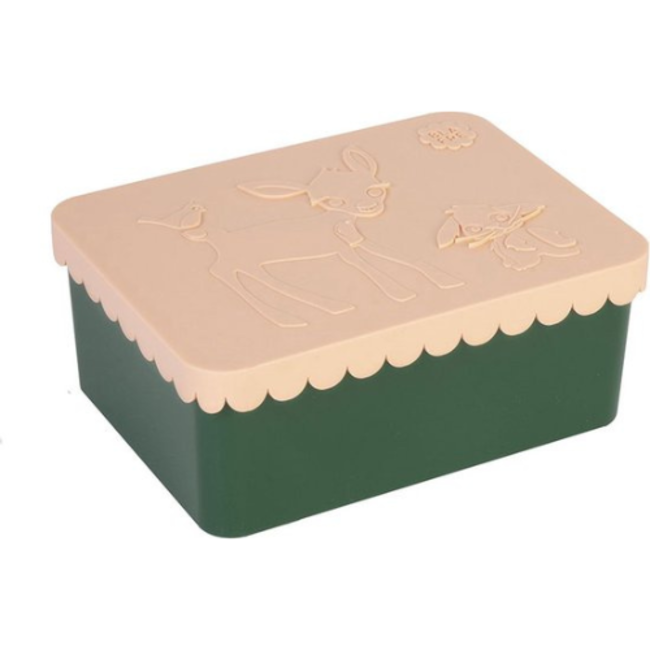 Blafre lunch box 1 compartiment deer peach + dark green