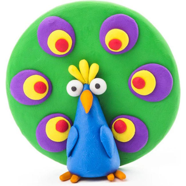 Hey Clay Knutselen, Knutselpakket - Hey Clay Birds: Peacock