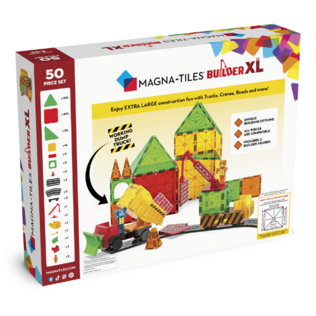 Magnetisch bouwset, Bouwspeelgoed - Magna-Tiles Builder XL 50-stuks 3+