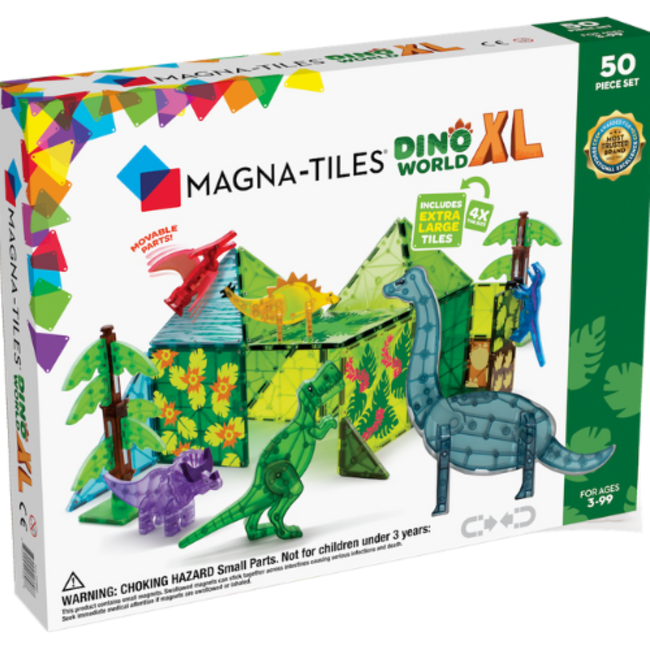 Magna-tiles Magnetisch bouwset, Bouwspeelgoed - Magna-Tiles Dino World XL, 50 st., 3+