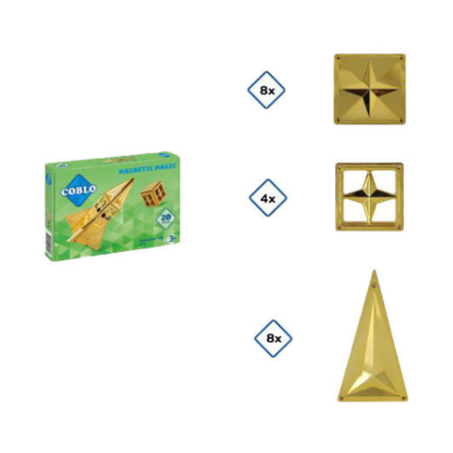 Coblo Magnetisch bouwset, Bouwspeelgoed -  Coblo, Gouden tegels, 20 st.