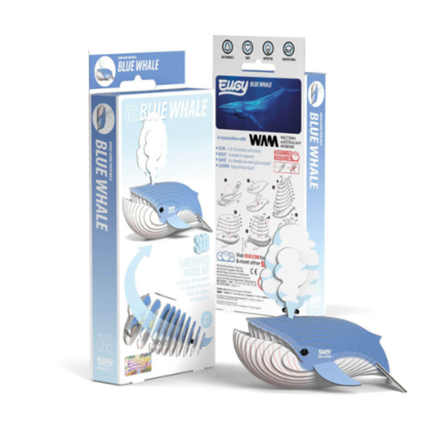 Eugy Knutselen, Knutselpakketten - Eugy 3D Model: Zeedier, Blauwe Vinvis, 6+