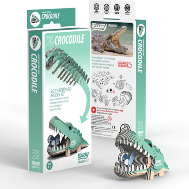 Eugy Knutselen, Knutselpakketten - Eugy 3D Model:  Krokodil, 6+