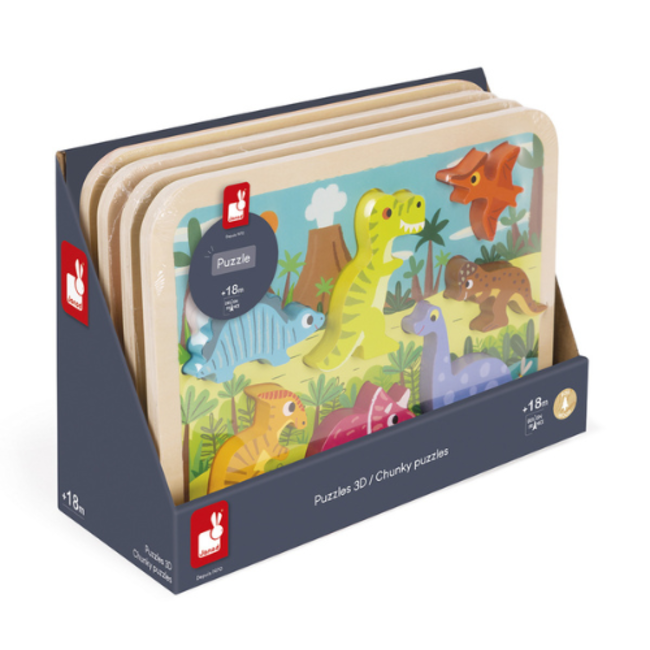 Janod Janod Dino - Puzzelset 4 moeilijkheden