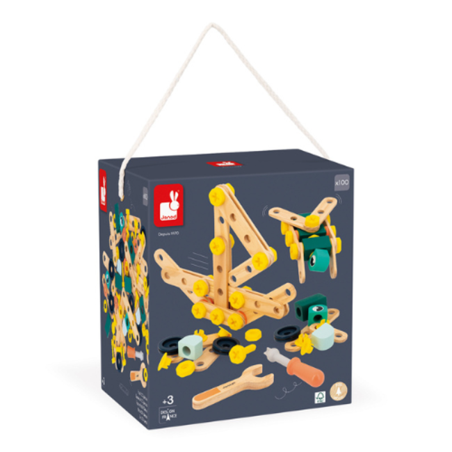 Janod Janod Brico'Kids - Ton 100 stuks, 3+