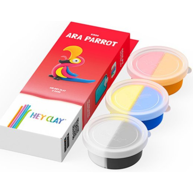 Hey Clay Knutselen, Knutselpakket - Hey Clay Birds: Ara Parrot