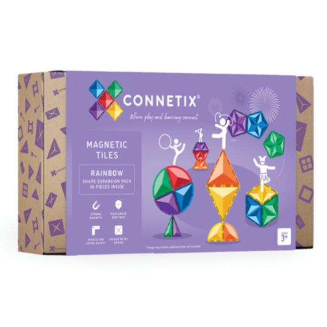 Connetix Magnetisch bouwset, Connetix - Regenboog Verschillende vormen Uitbreiding  (Rainbow Shape Expansion Pack 36 pc)