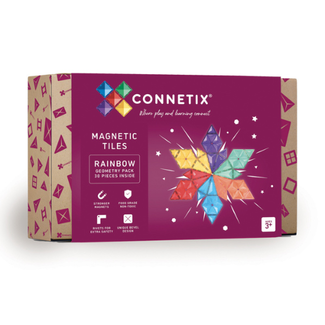 Connetix Magnetisch bouwset, Connetix - Regenboog Geometrisch set  (Rainbow Geometry Pack 30 pc)